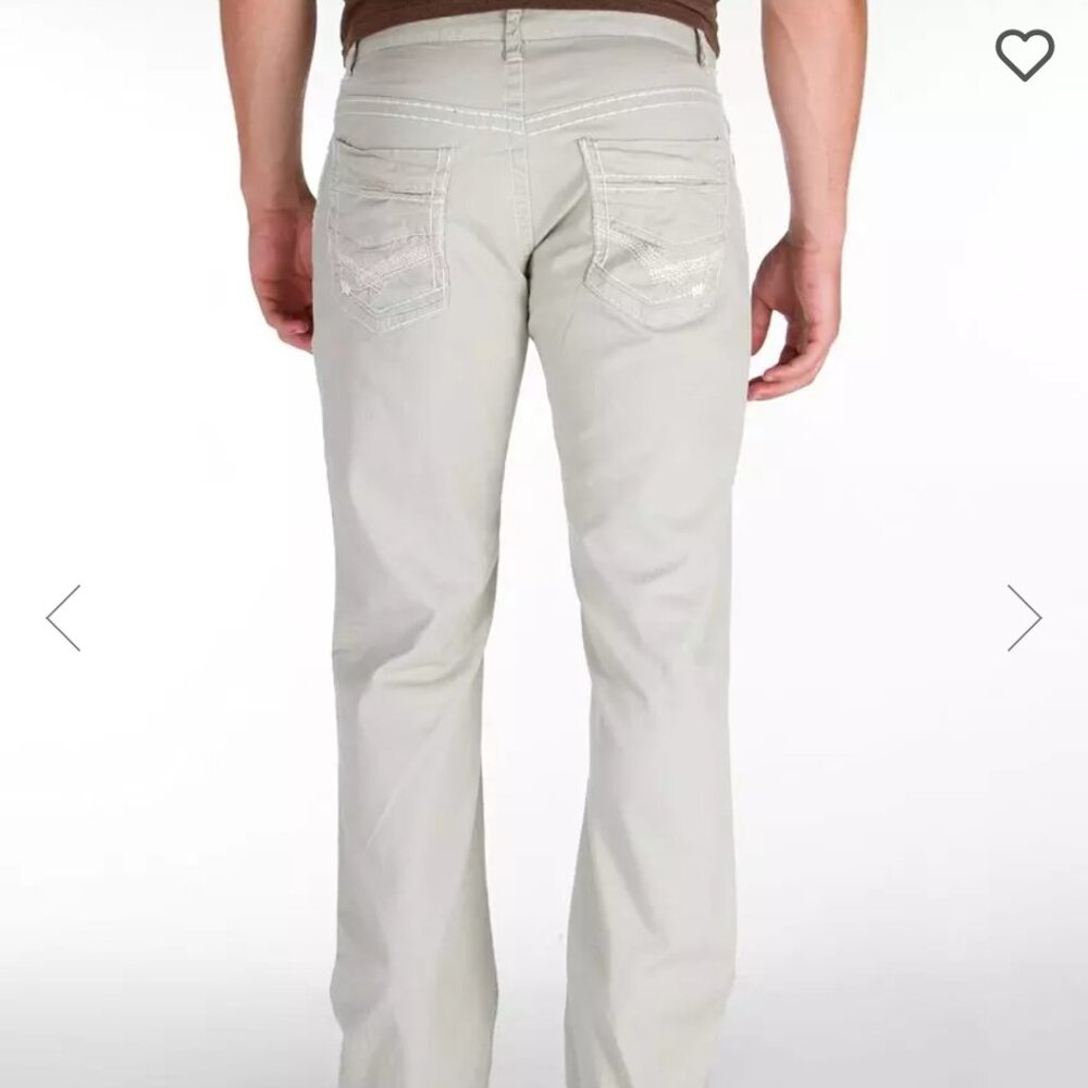 BKE Derek Casuals Lt Khaki Pants With Embroidered Pockets Size 32L